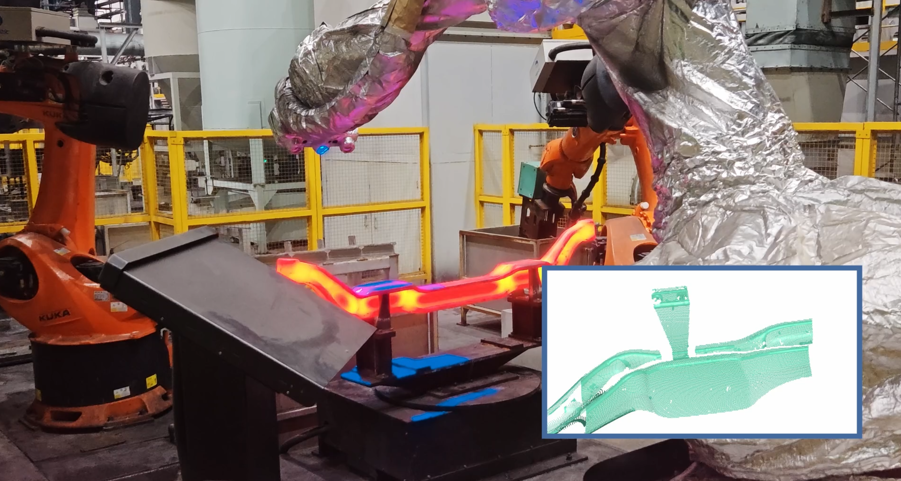 <p>PowerScan-H Measuring Hot Forgings at 1000 °C</p>
